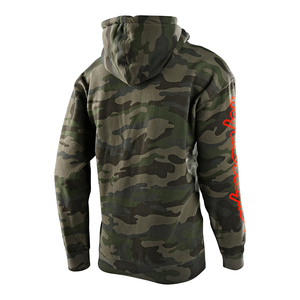 Kinder Pullover Hoodie Cropped Abzeichen Wald Camo