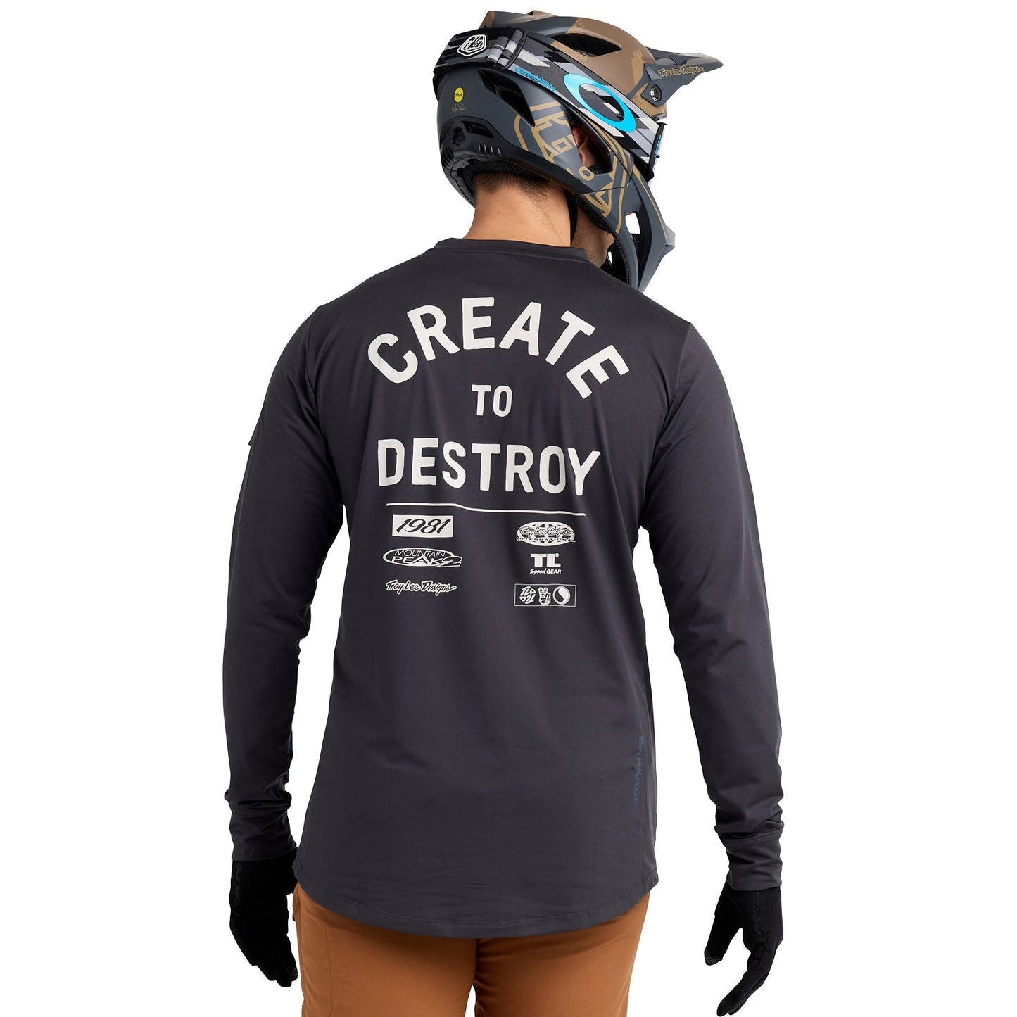 TLD Ruckus Long Sleeve Ride Tee Destroy Carbon