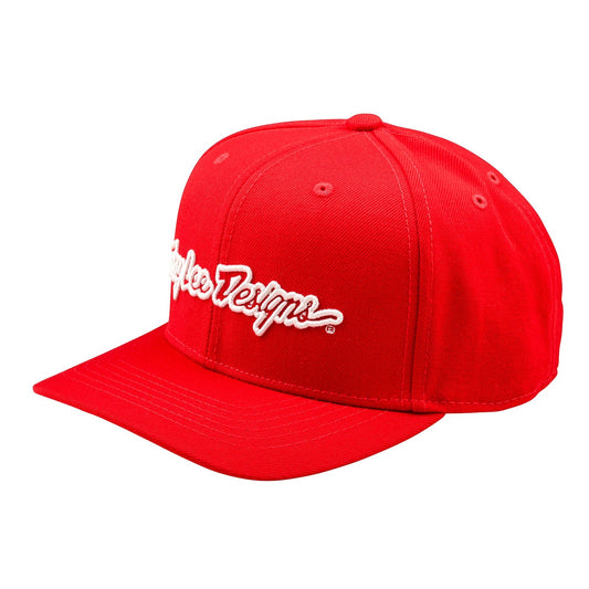 TLD Curved Snapback Hat Signature Team Red