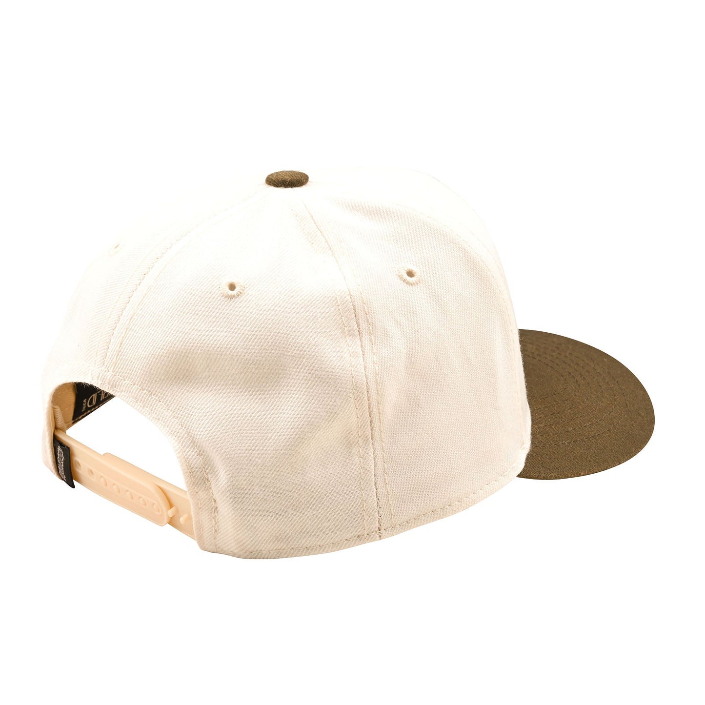 TLD Curved Snapback Hat Stamp Vintage White / Olive