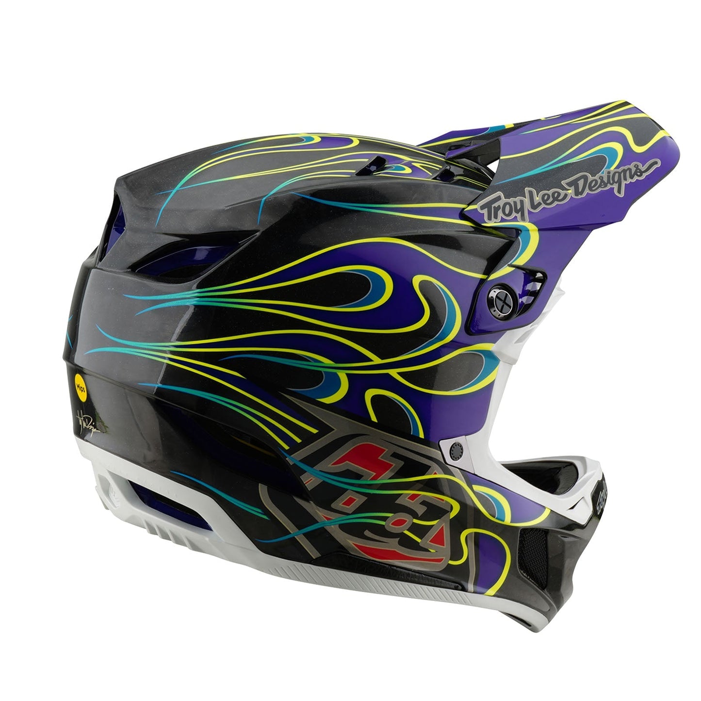 TLD D4 Carbon Helmet W/MIPS Torched Black / Purple