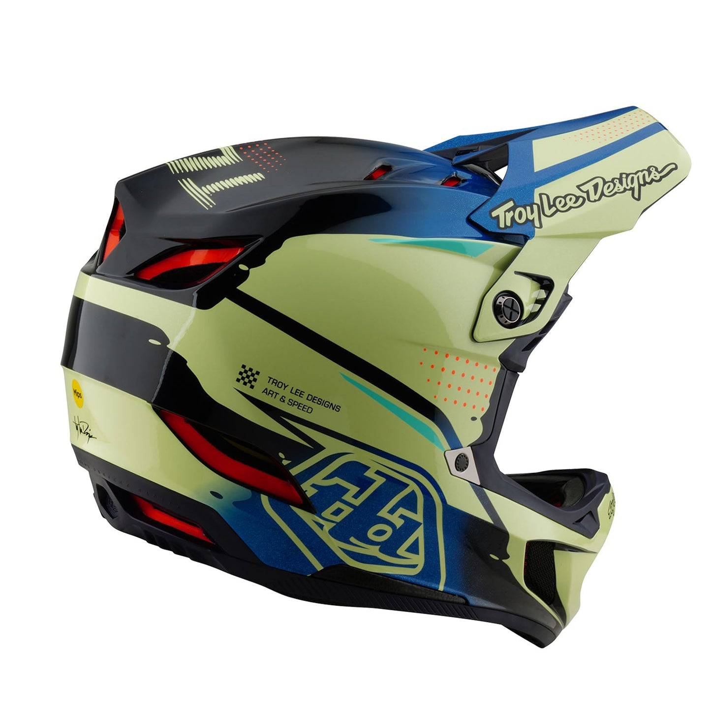 TLD D4 Composite Helmet W/MIPS Drip Glo Yellow