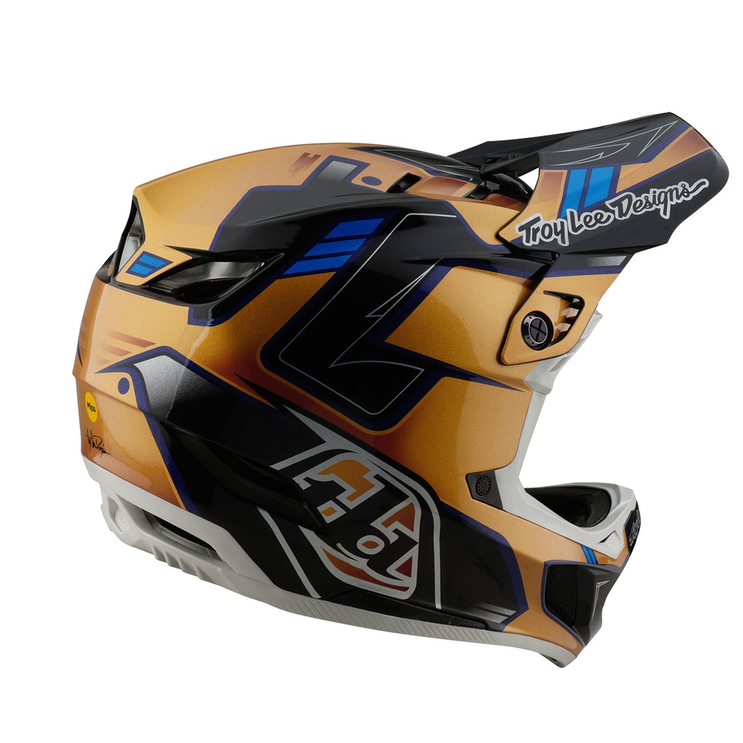TLD D4 Composite Helmet W/MIPS Royalty Black / Gold