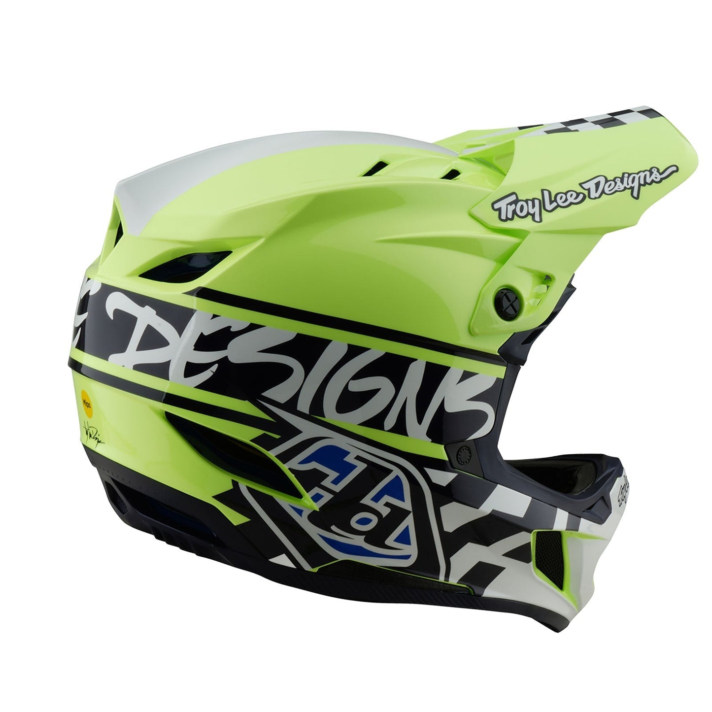 TLD D4 Polyacrylite Helmet W/MIPS Fifty-50 Navy / Glo Yellow