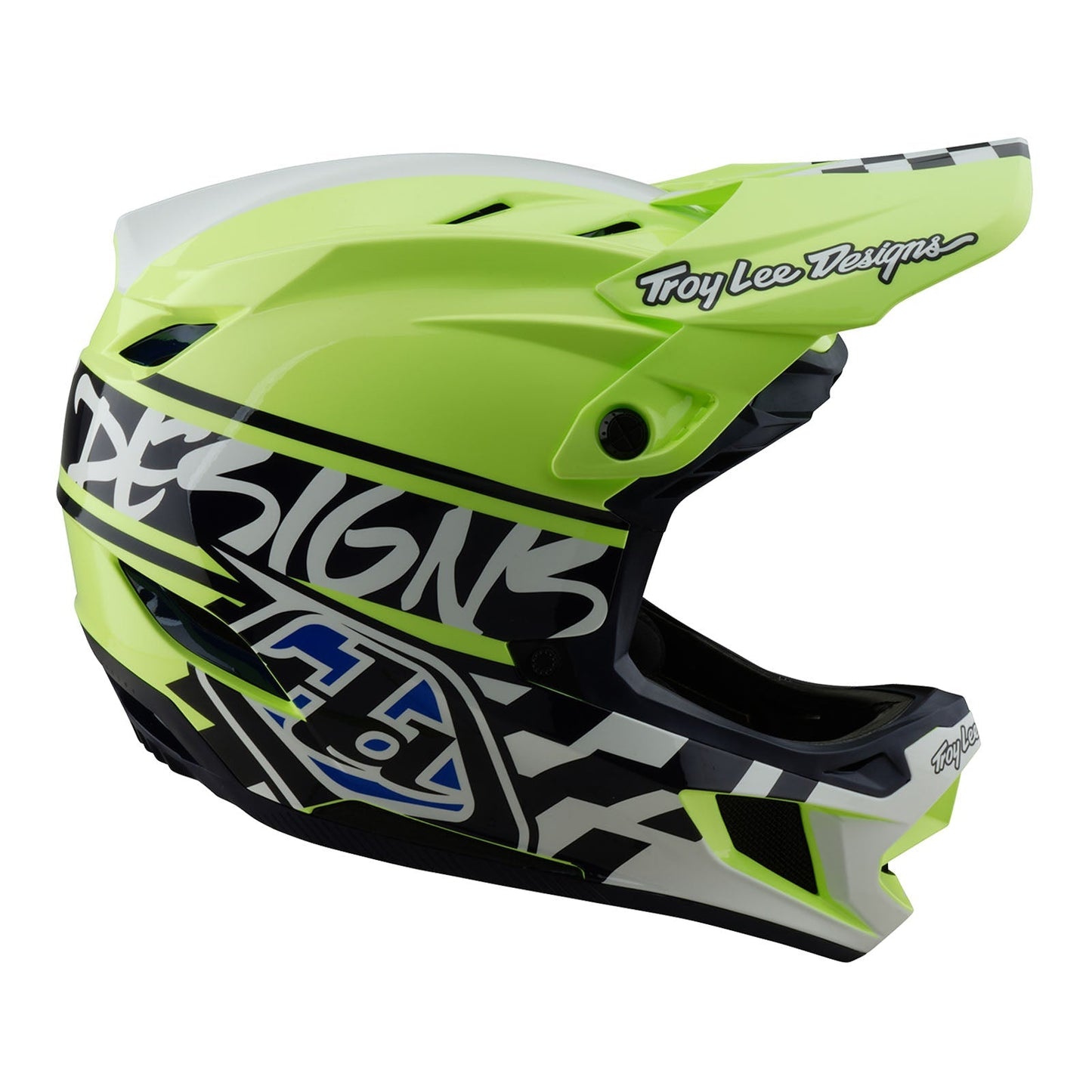 TLD D4 Polyacrylite Helmet W/MIPS Fifty-50 Navy / Glo Yellow