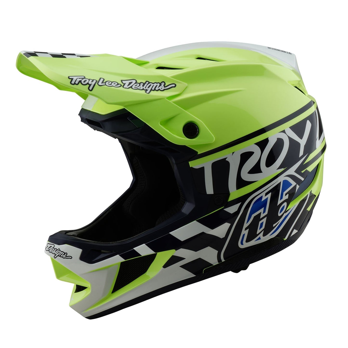 TLD D4 Polyacrylite Helmet W/MIPS Fifty-50 Navy / Glo Yellow