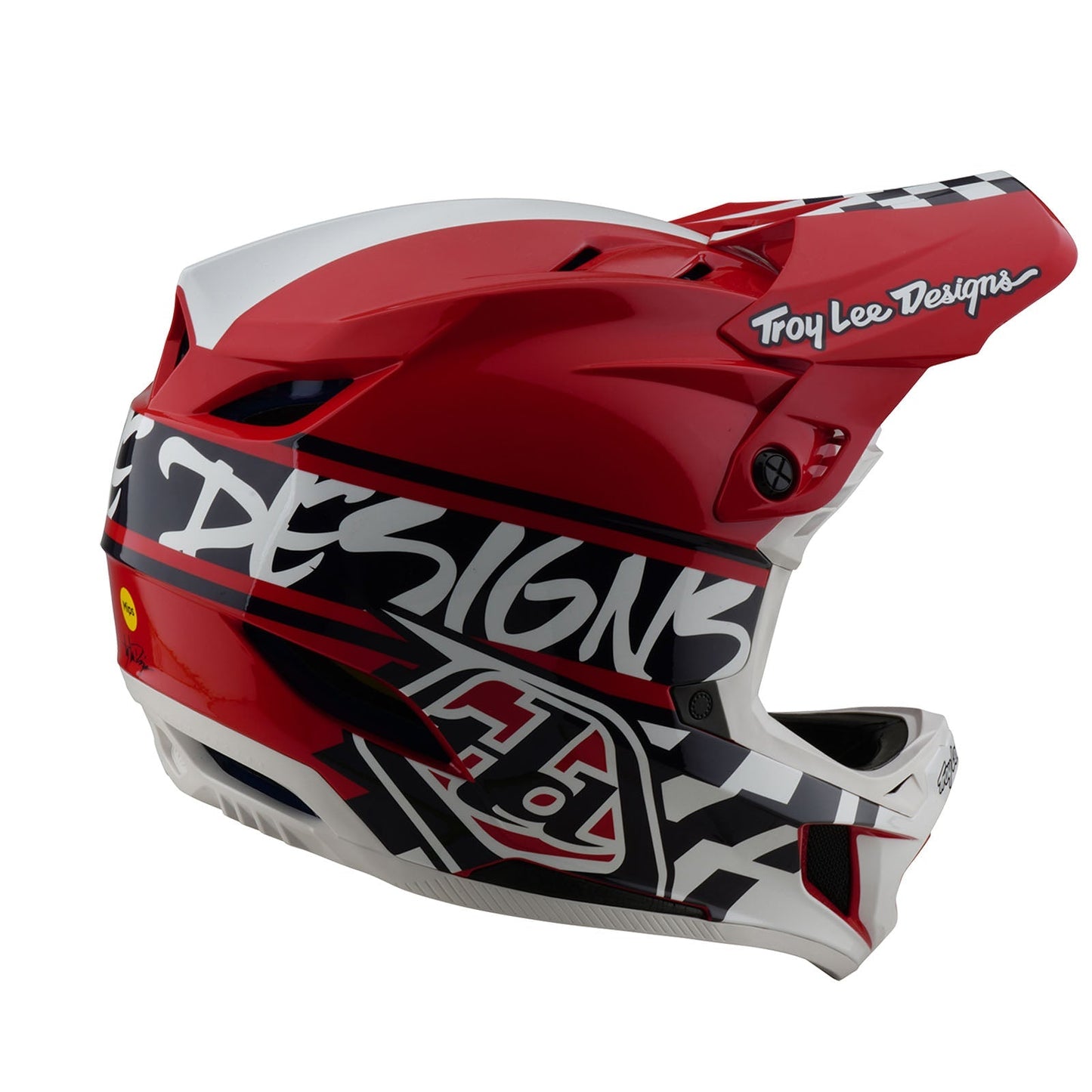 TLD D4 Polyacrylite Helmet W/MIPS Fifty-50 White / Red