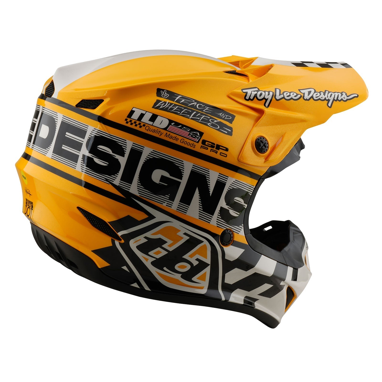 TLD Youth GP Pro Helmet W/MIPS Fifty-50 White / Gold