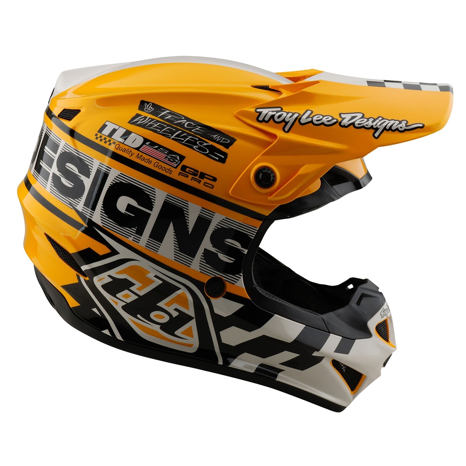 TLD Youth GP Pro Helmet W/MIPS Fifty-50 White / Gold