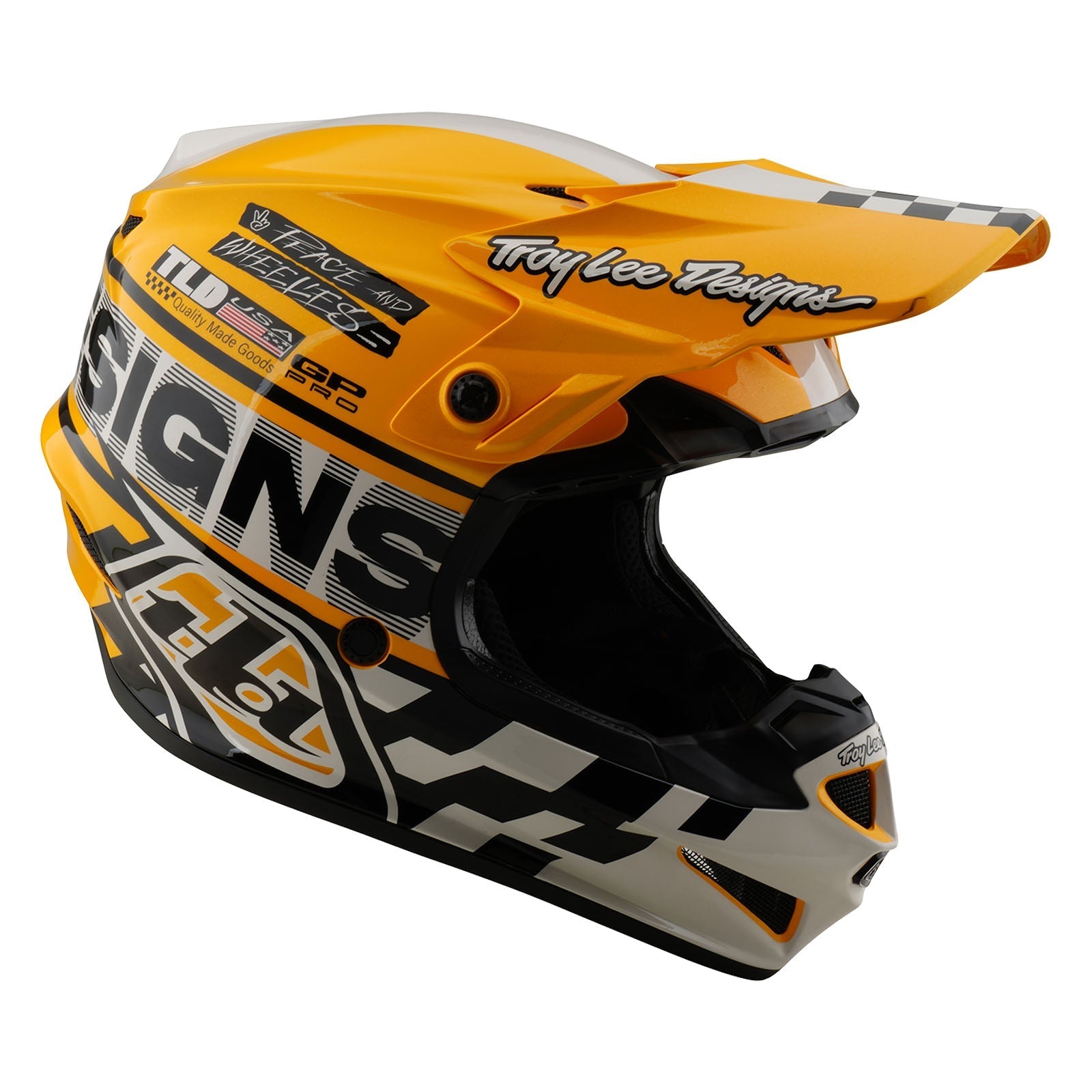 TLD Youth GP Pro Helmet W/MIPS Fifty-50 White / Gold