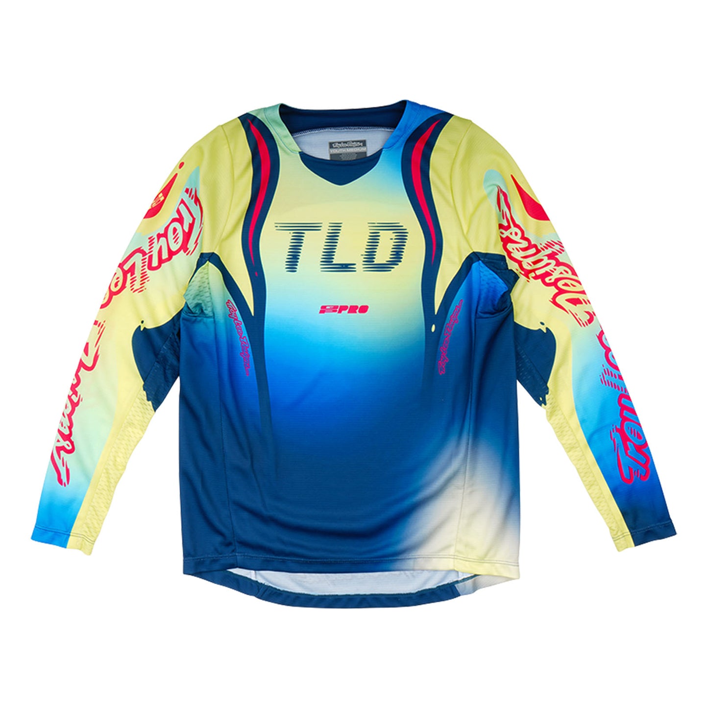 Maillot GP Pro Jeunesse Jaune Fluo / Bleu Marine Foncé