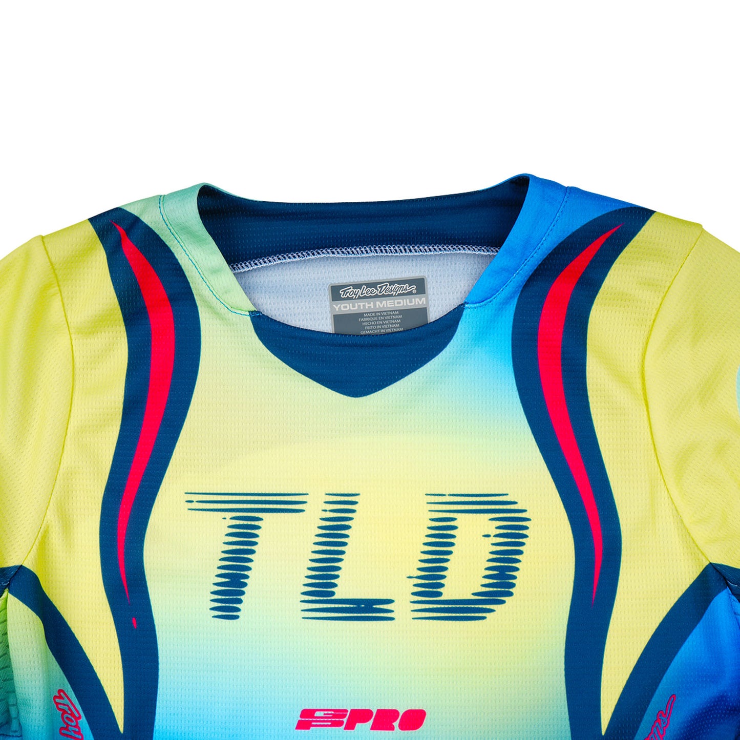 Maillot GP Pro Jeunesse Jaune Fluo / Bleu Marine Foncé