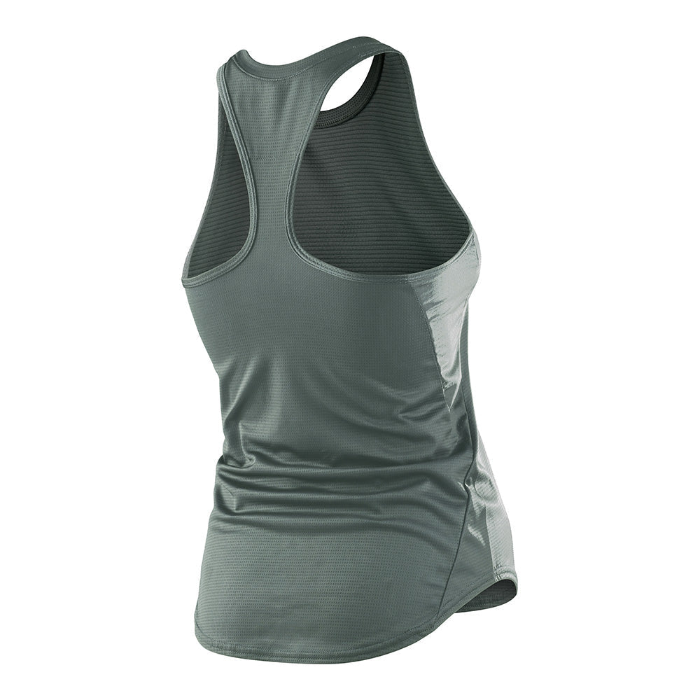 Womens Luxe Tank Top Solid Steel Green