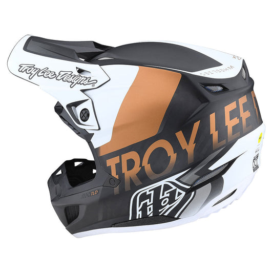 Troy Lee SE5 Carbon Helmet W/MIPS Qualifier White / Bronze