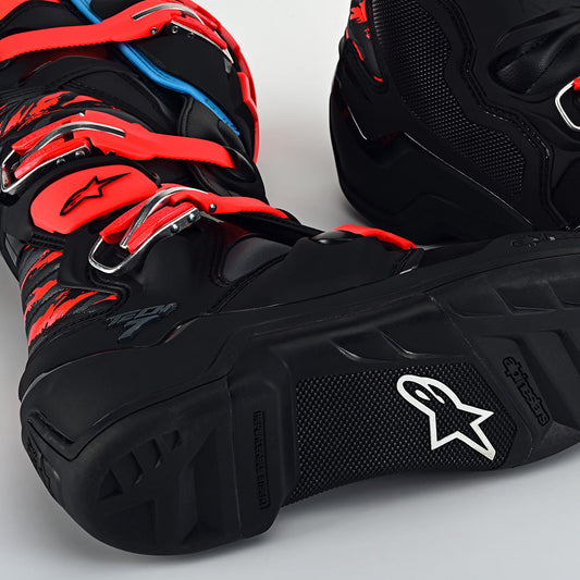 Troy Lee Alpinestars Tech 7 MX Boot Solid Black / Rocket Red