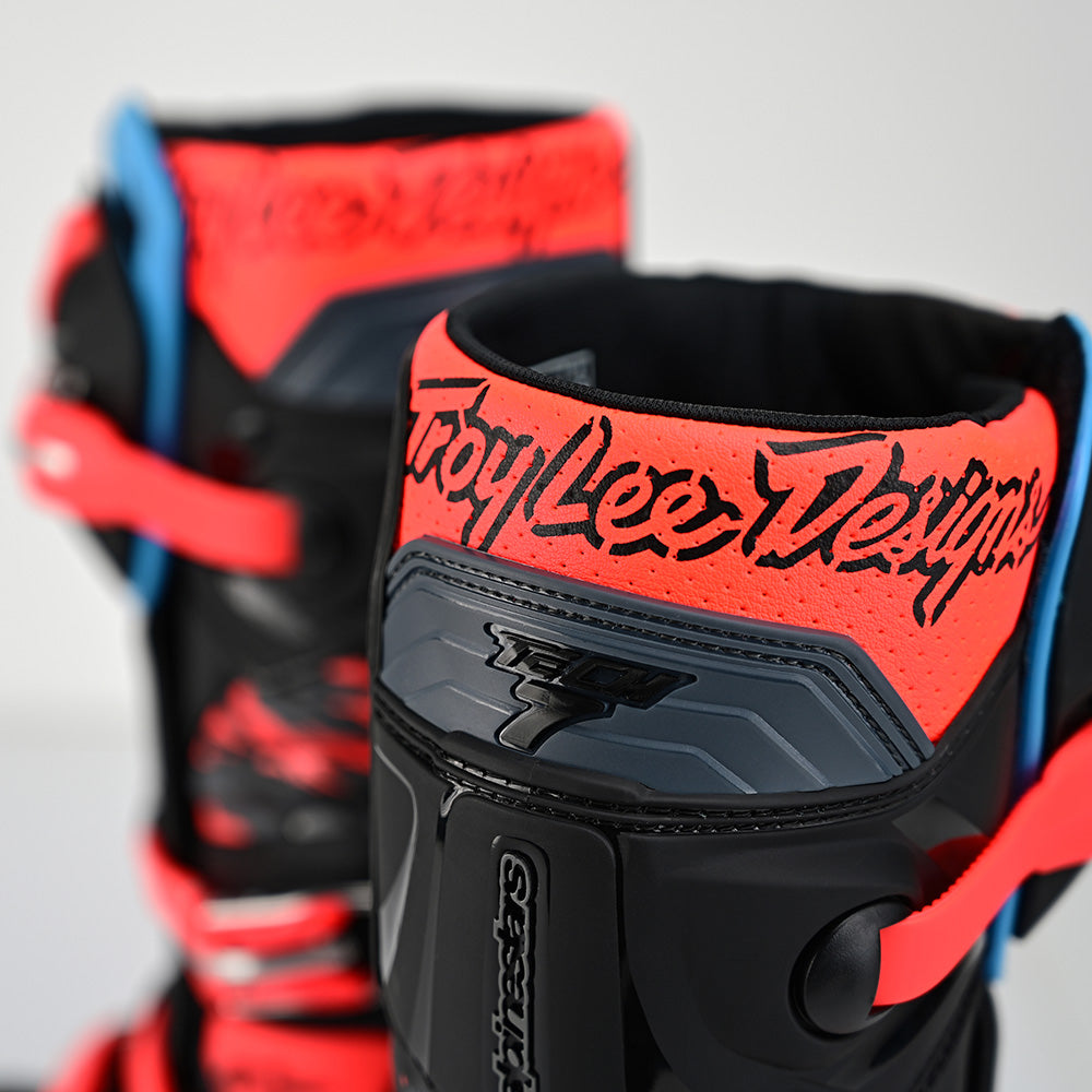 Troy Lee Alpinestars Tech 7 MX Boot Solid Black / Rocket Red