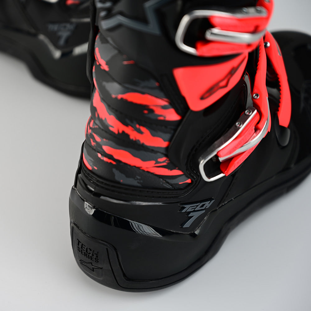 Troy Lee Alpinestars Tech 7 MX Boot Solid Black / Rocket Red
