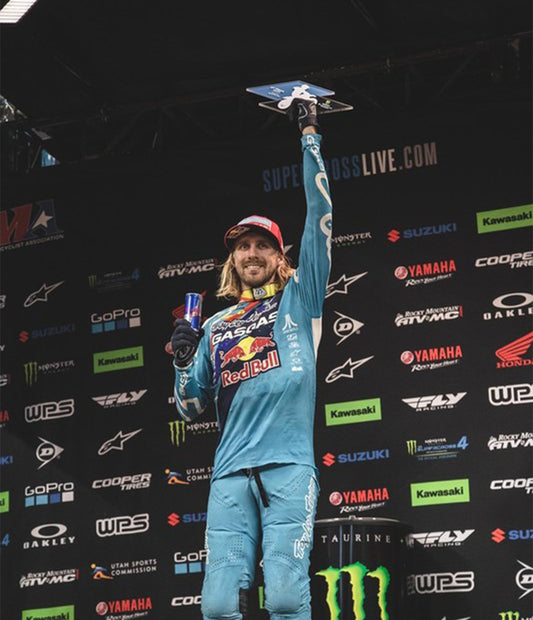 ALL SMILES FOR TROY LEE DESIGNS/RED BULL/GASGAS FACTORY RACING’S JUSTIN BARCIA WITH A RUNNER-UP FINISH AT ARLINGTON SX