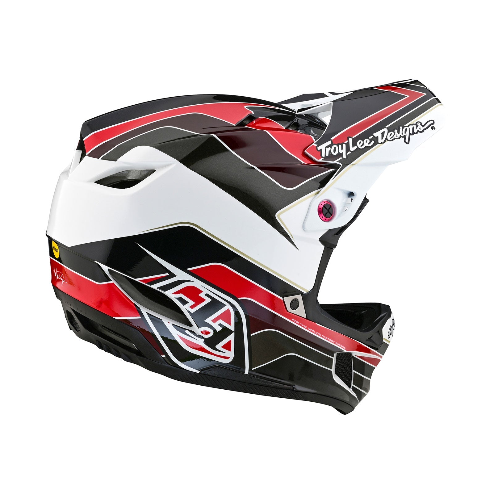 TLD D4 Polyacrylite Helmet W/MIPS Block Charcoal / Red