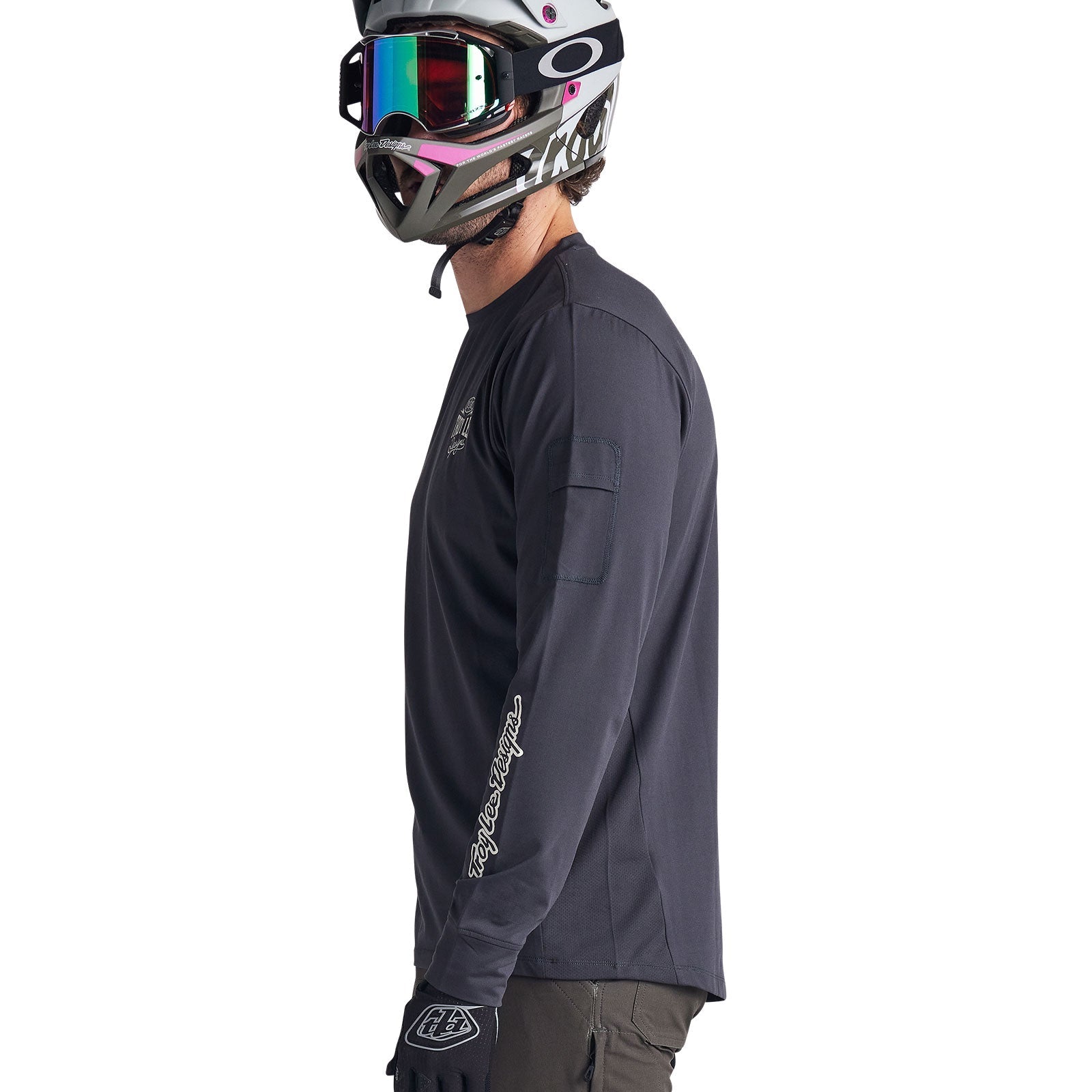 Troy Lee Ruckus Long Sleeve Ride Tee Bolts Carbon