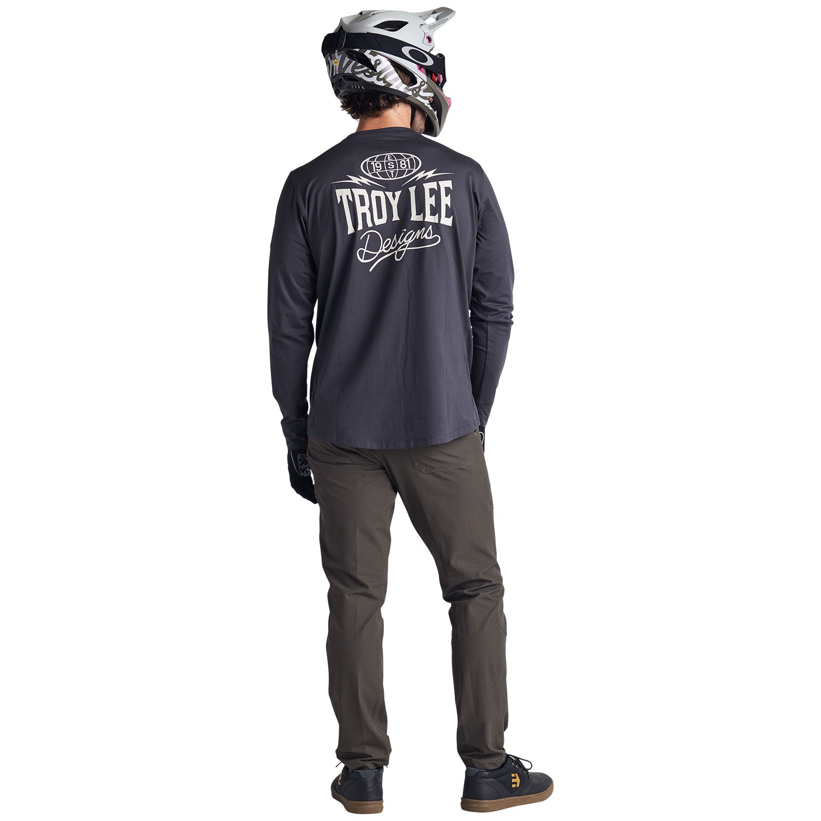 Troy Lee Ruckus Long Sleeve Ride Tee Bolts Carbon