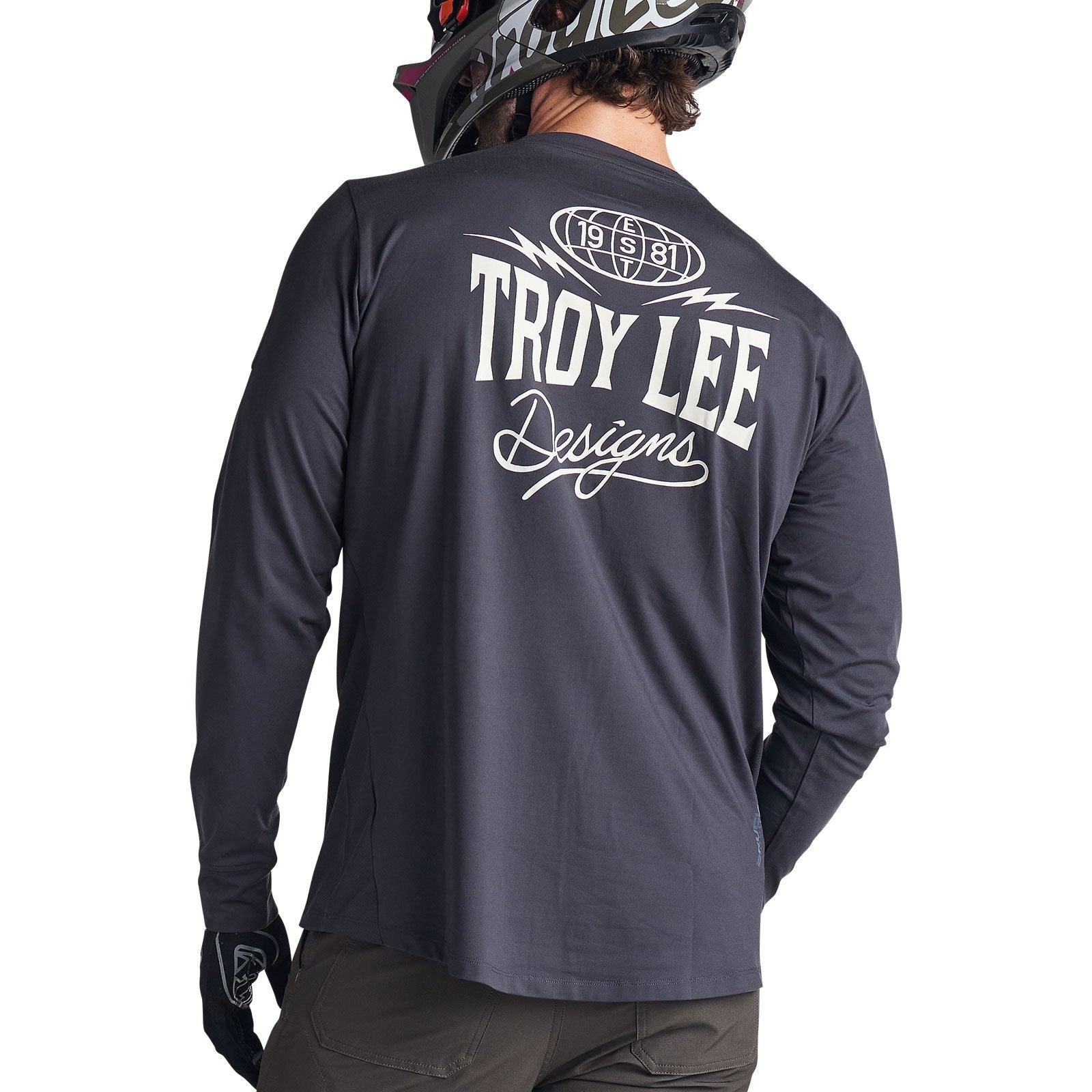 Troy Lee Ruckus Long Sleeve Ride Tee Bolts Carbon