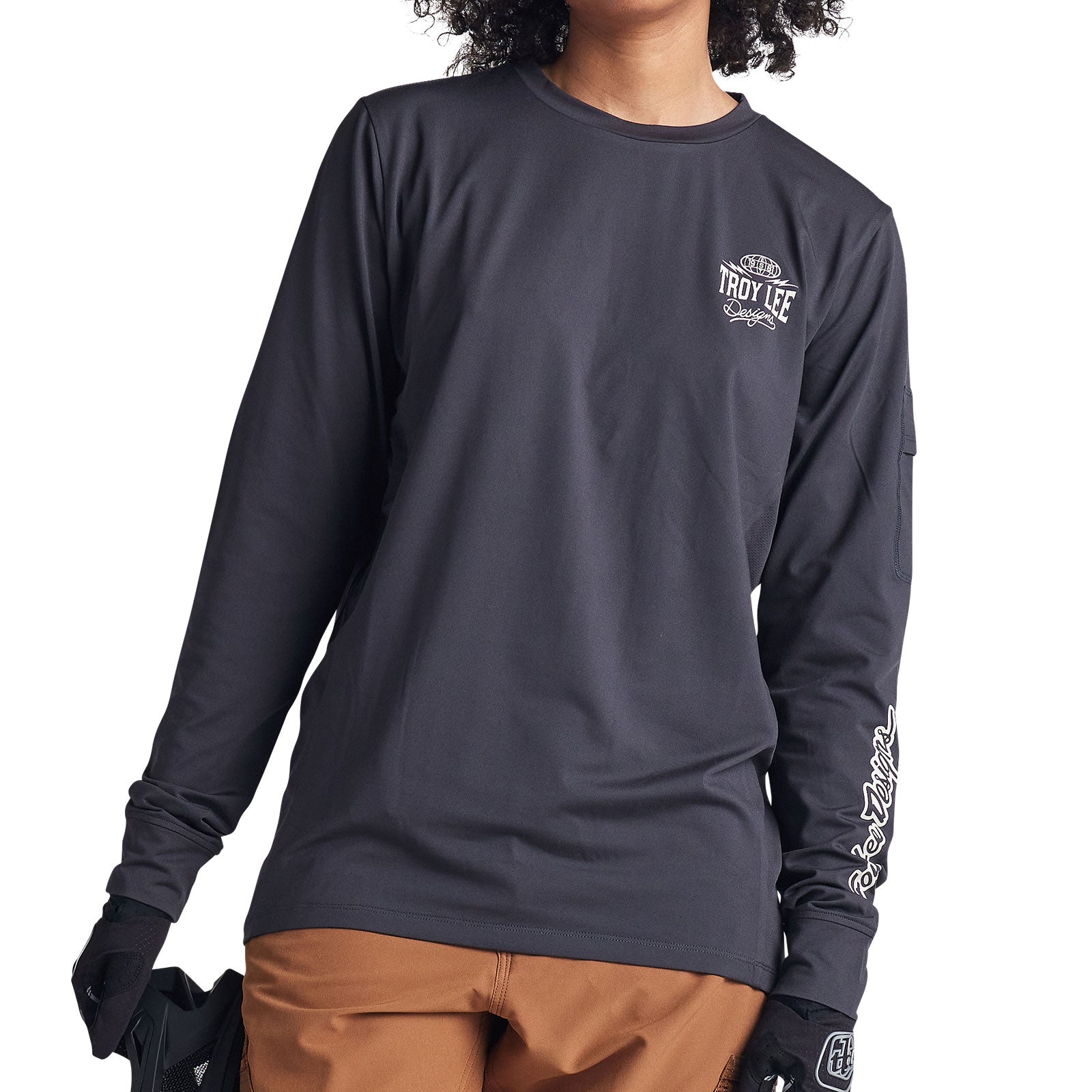 Troy Lee Ruckus Long Sleeve Ride Tee Bolts Carbon