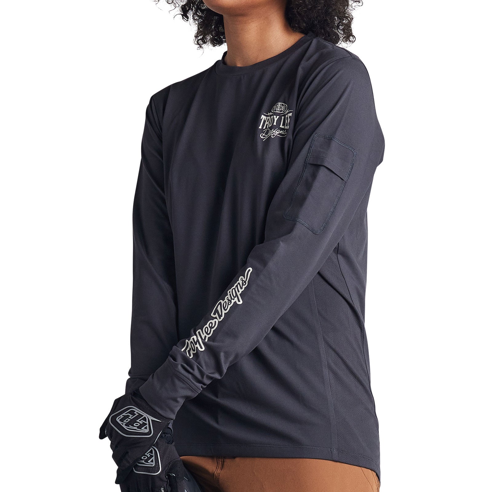 Troy Lee Ruckus Long Sleeve Ride Tee Bolts Carbon