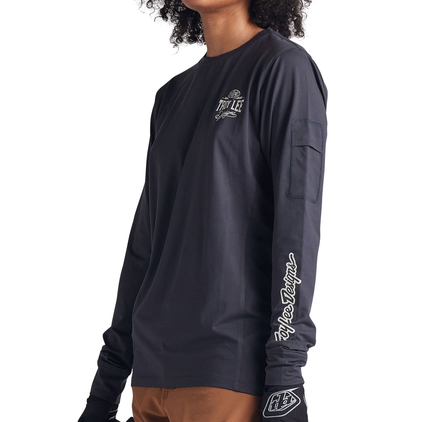 Troy Lee Ruckus Long Sleeve Ride Tee Bolts Carbon