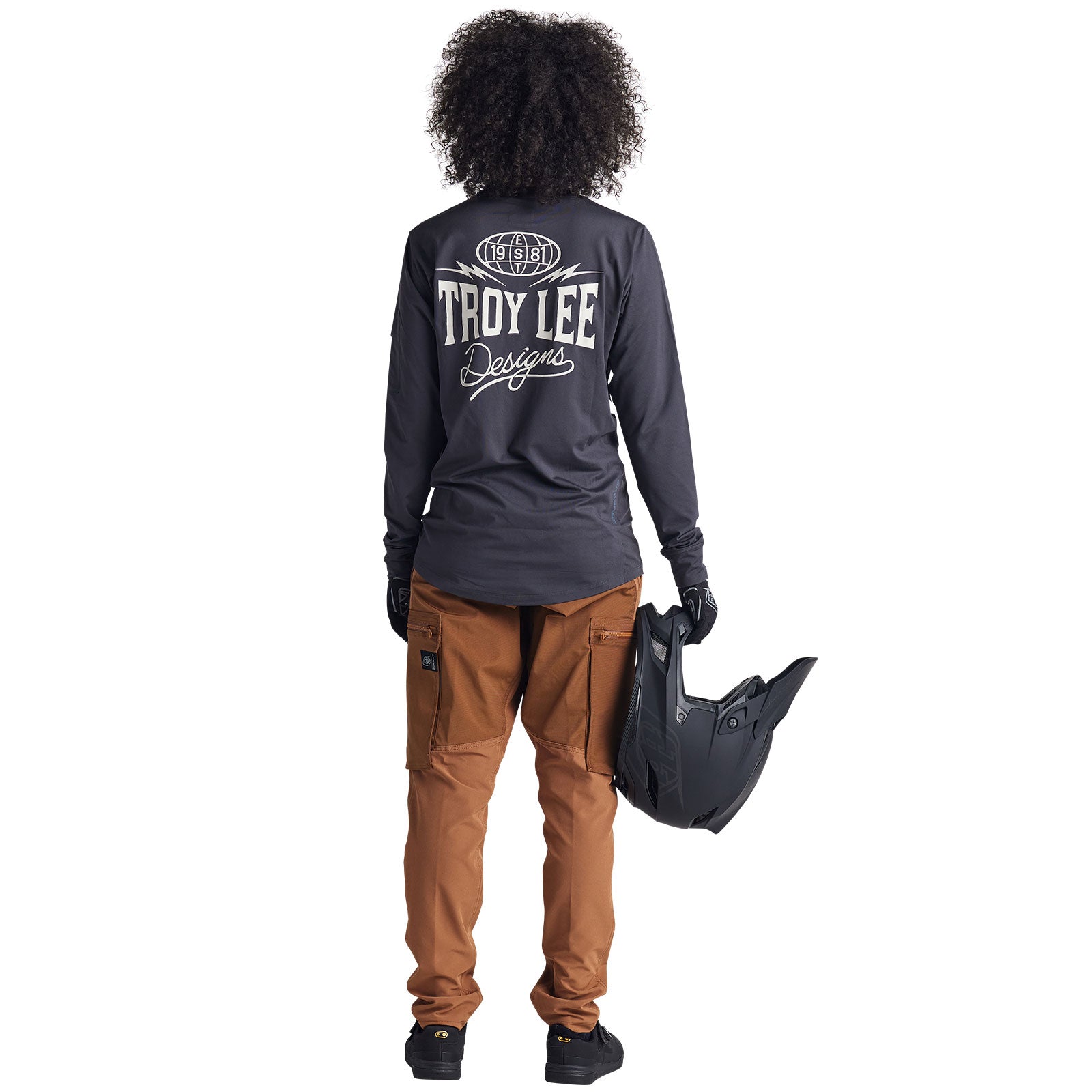 Troy Lee Ruckus Long Sleeve Ride Tee Bolts Carbon