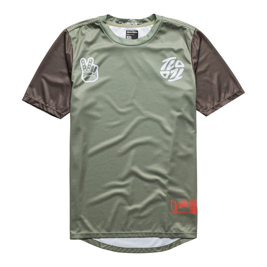 Troy Lee Youth Flowline SS Jersey Flipped Olive