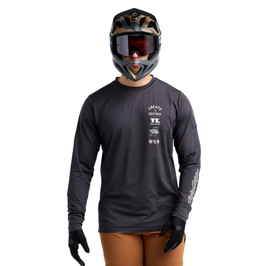 TLD Ruckus Long Sleeve Ride Tee Destroy Carbon
