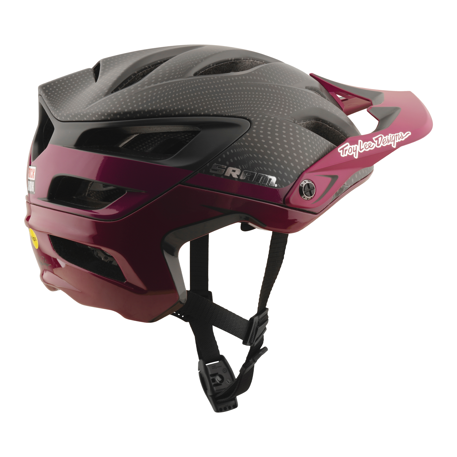 TLD A3 Helmet W/MIPS Troy Lee Designs X SRAM Radioscape Black / Berry