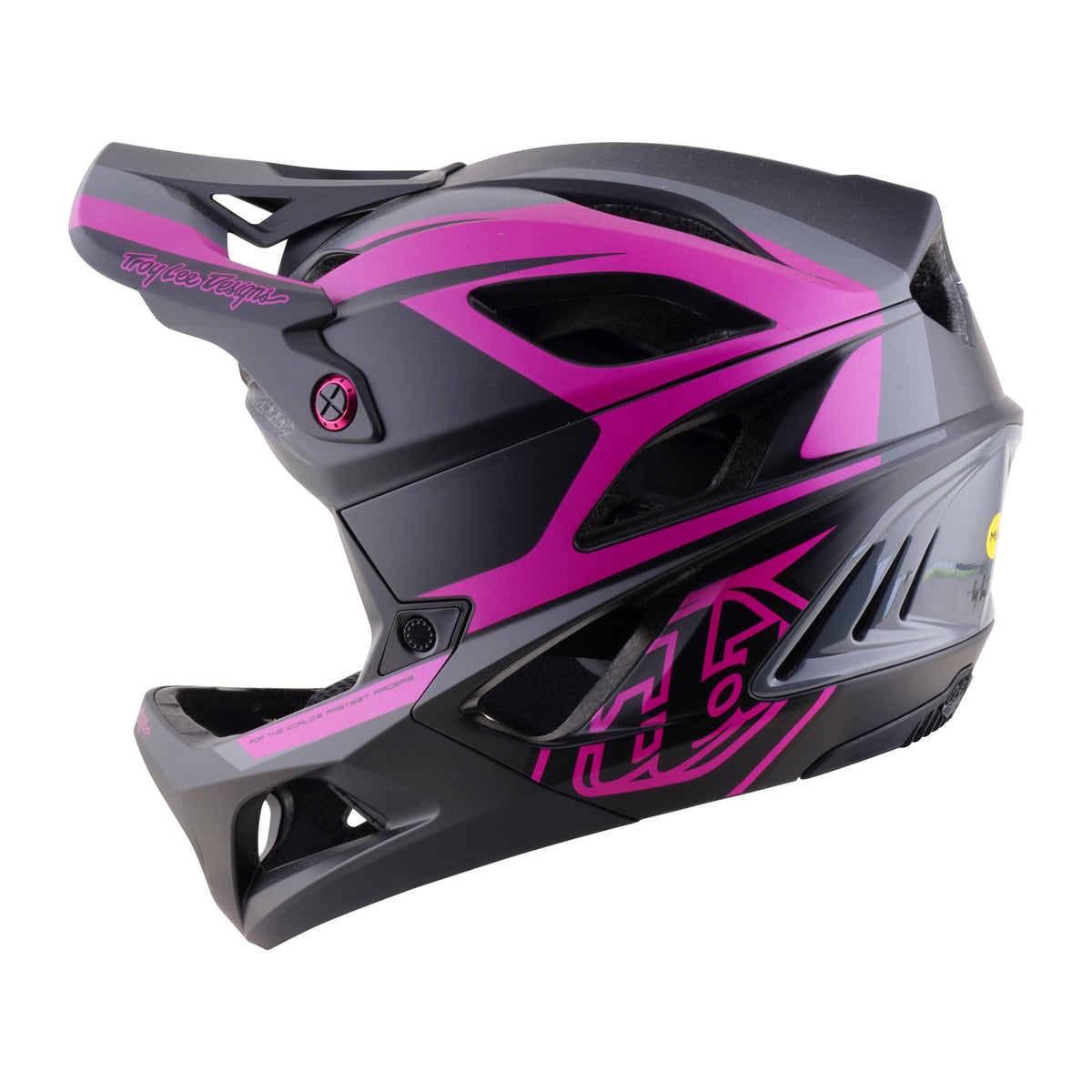 Casque Stage 2 High Vz Gris Foncé/Fuchsia Néon