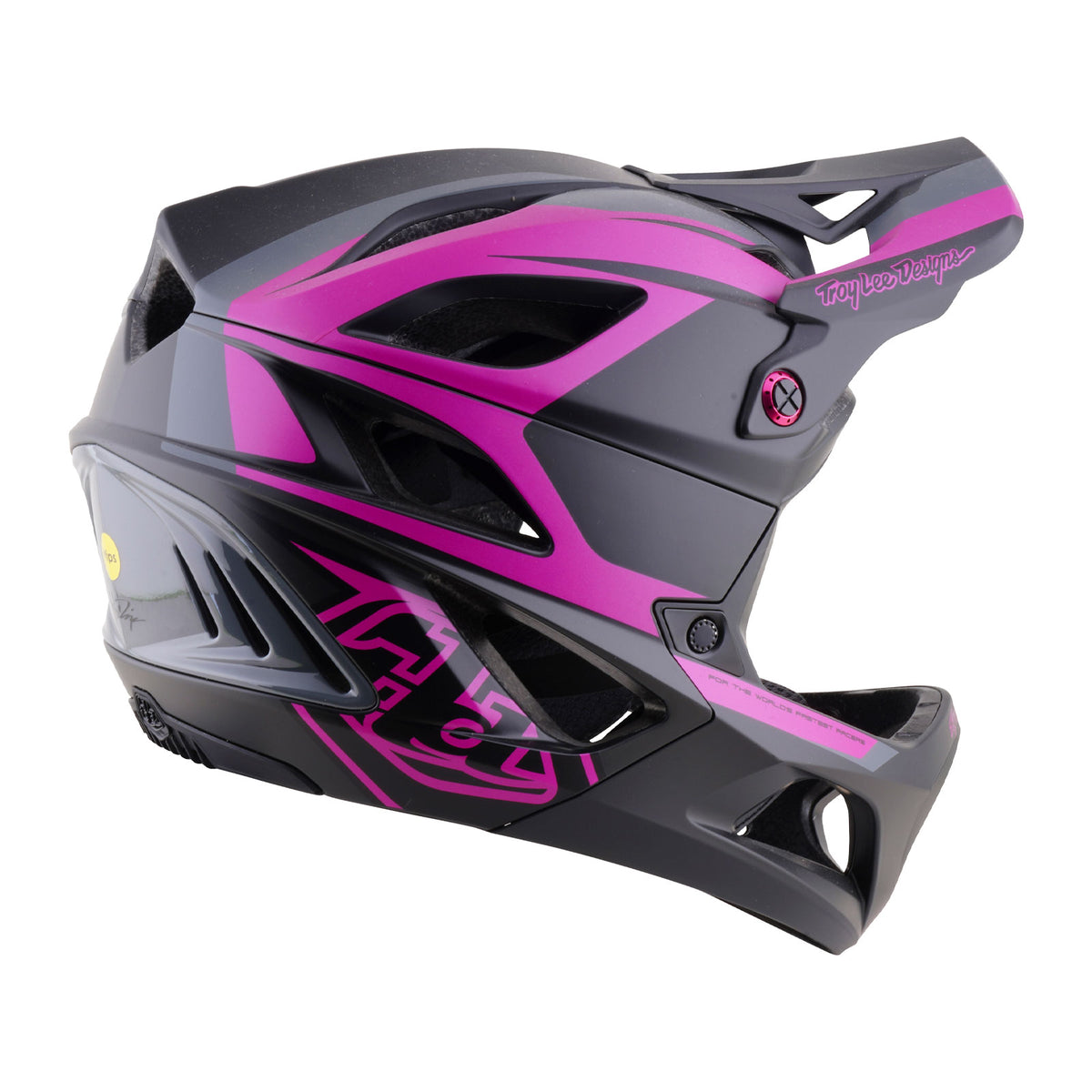 Casque Stage 2 High Vz Gris Foncé/Fuchsia Néon