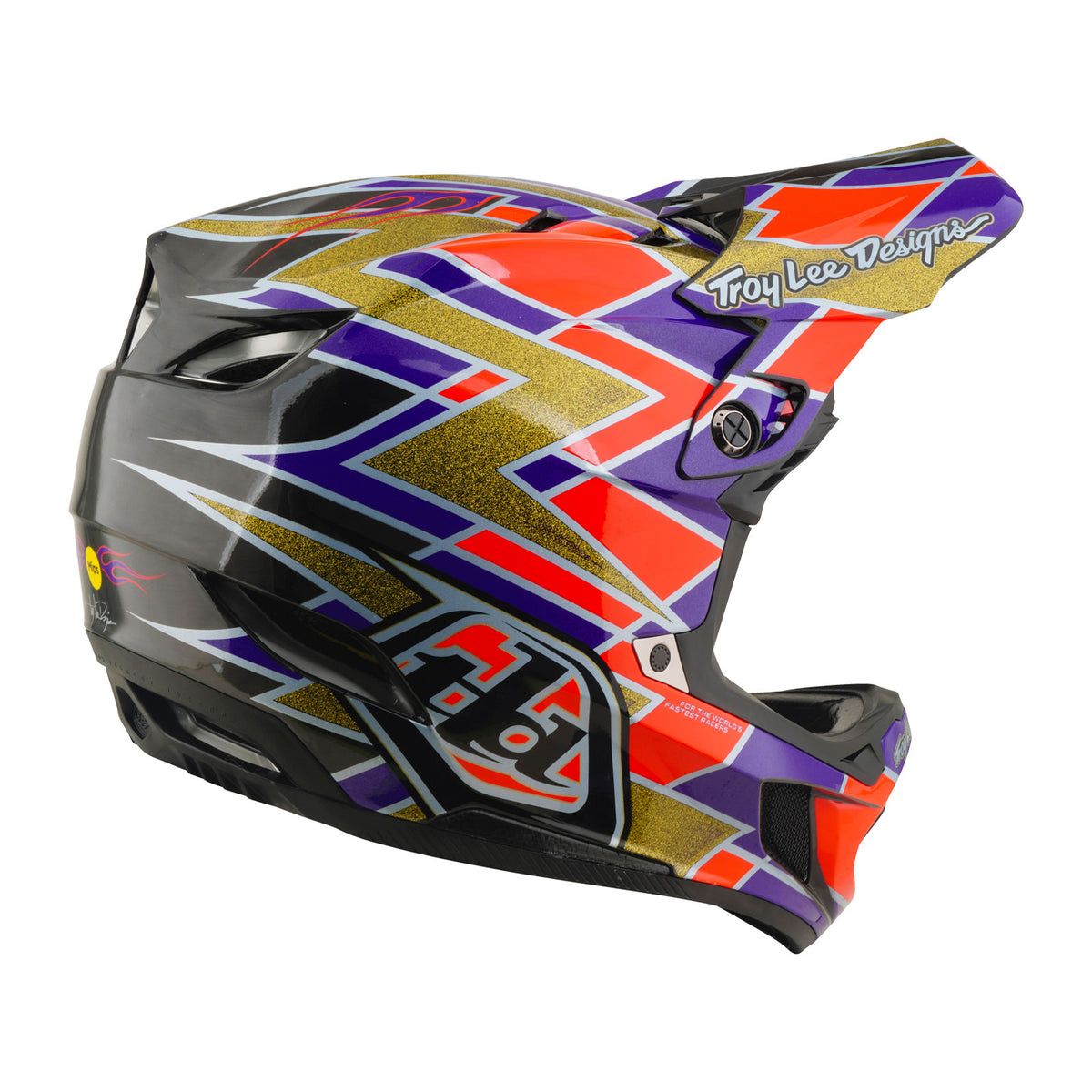 D4 <tc>Carbon</tc> Casque avec système MIPS violet fluo