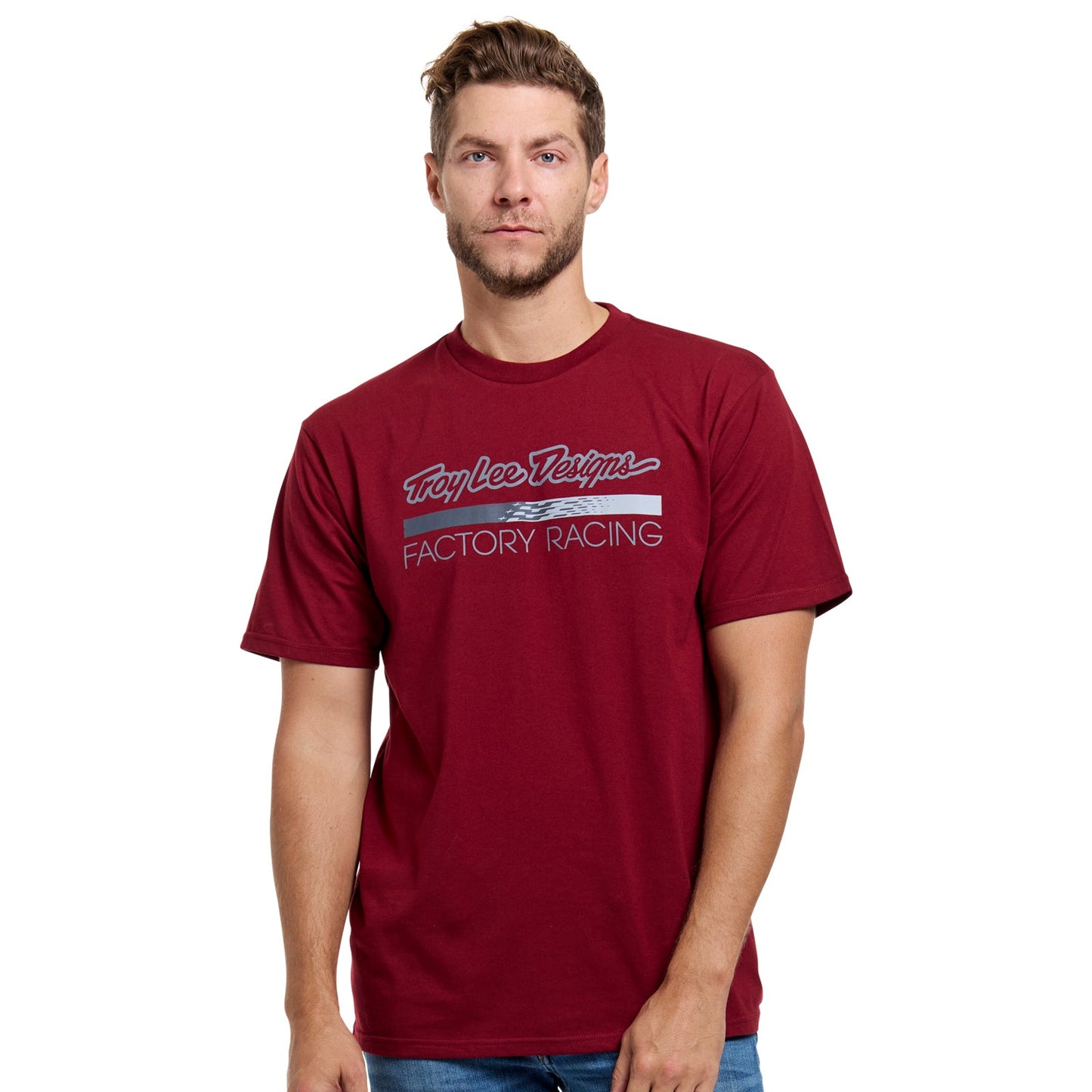 Short Sleeve Tee Troy Lee Designs Factory Racing Burgundy
