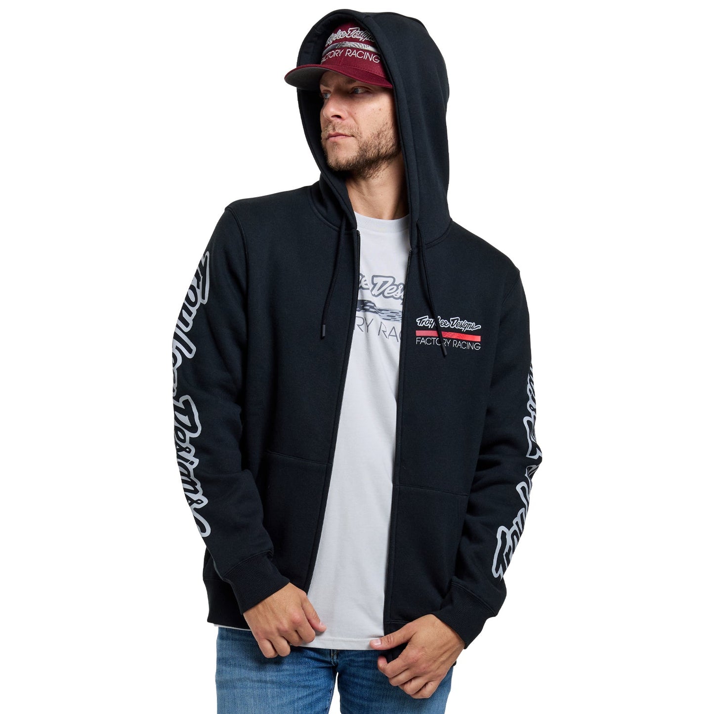 Zip up Hoodie Troy Lee Designs Factory Racing Black / Red