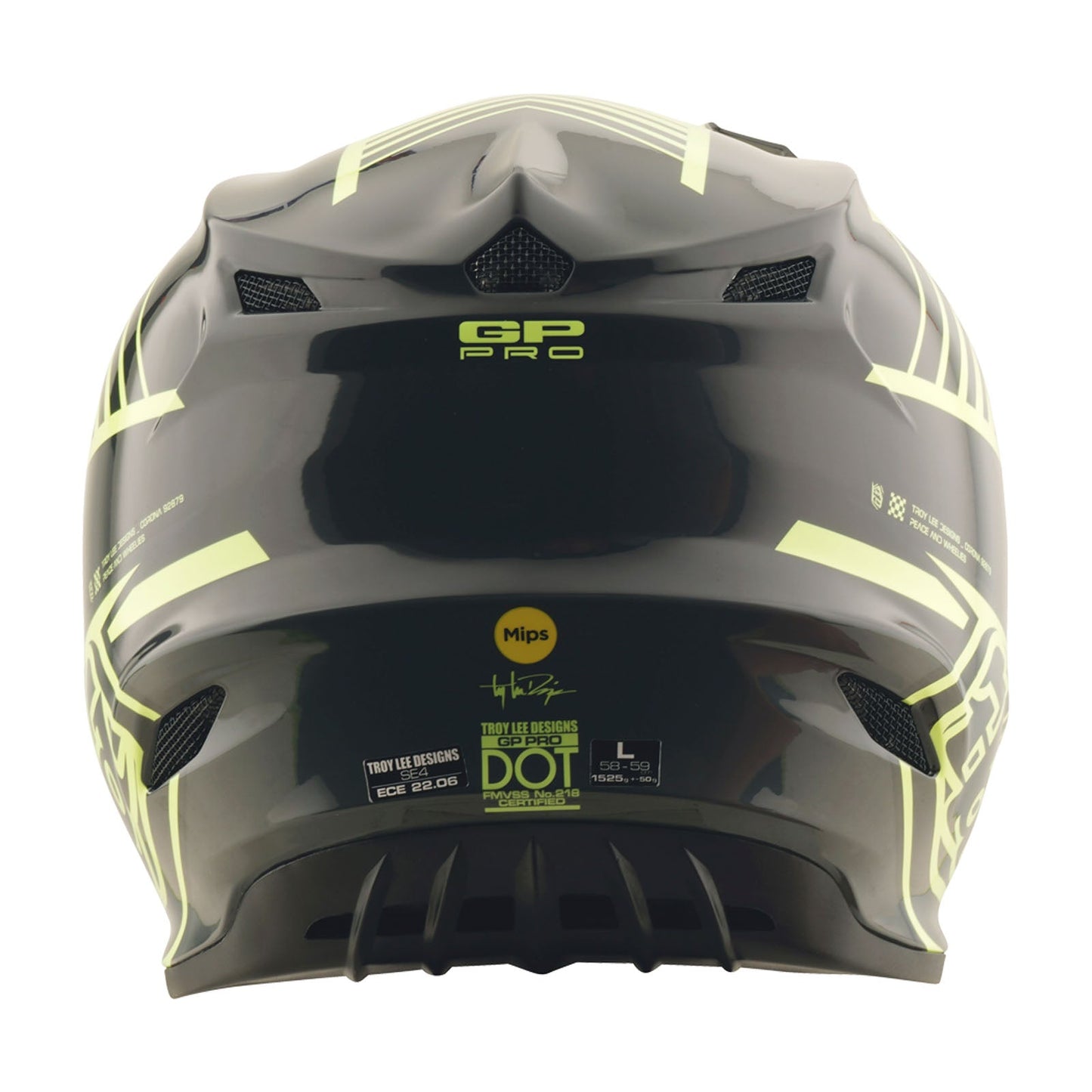 Casque GP Pro pour jeunes avec segment MIPS, jaune fluo