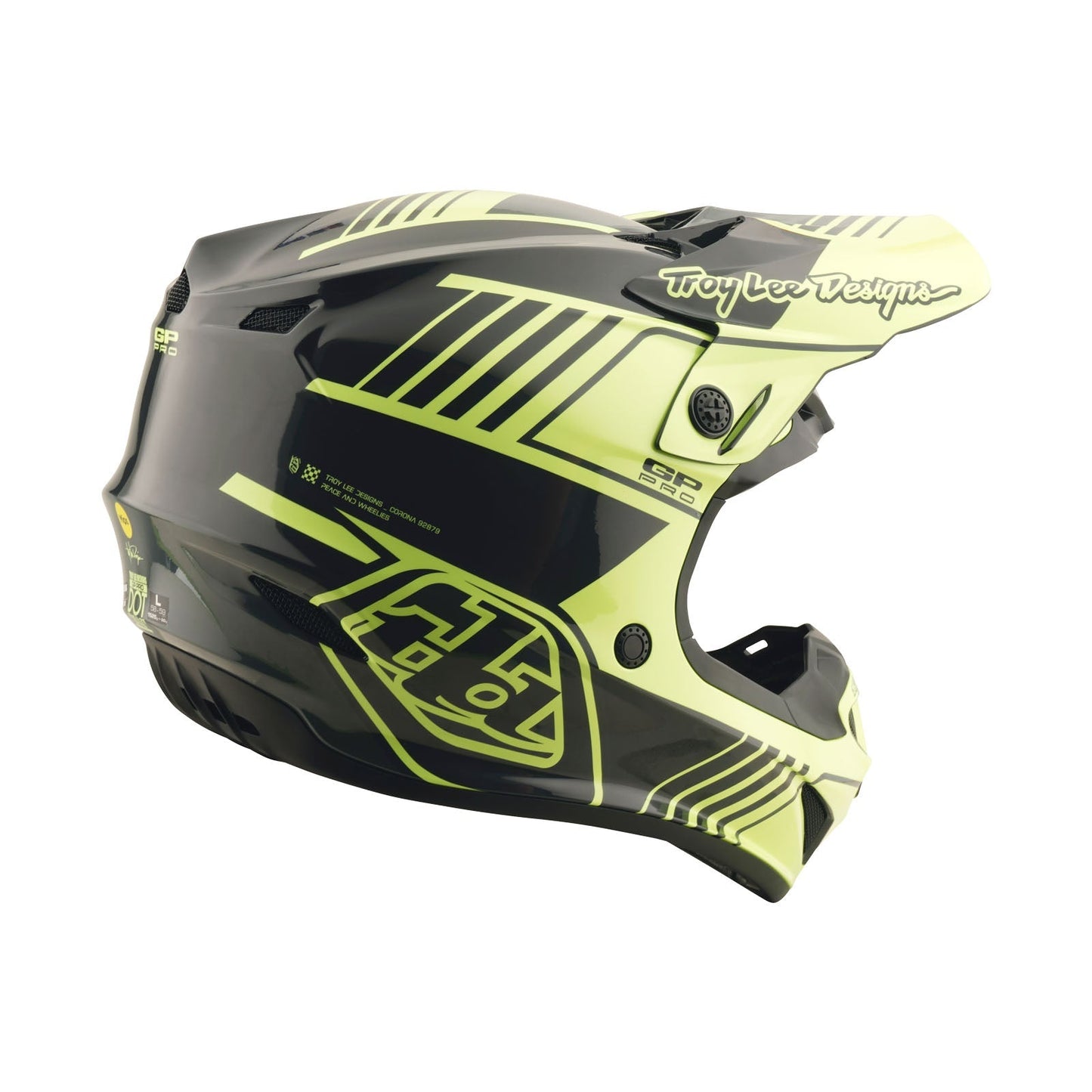 Casque GP Pro pour jeunes avec segment MIPS, jaune fluo