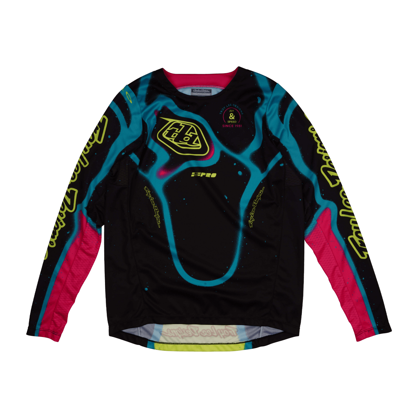 TLD Youth GP Pro Jersey Membrane Black / Glo Yellow