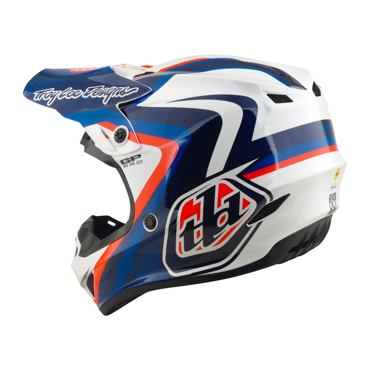 Casque GP Pro avec diapositives MIPS Blanc/Bleu