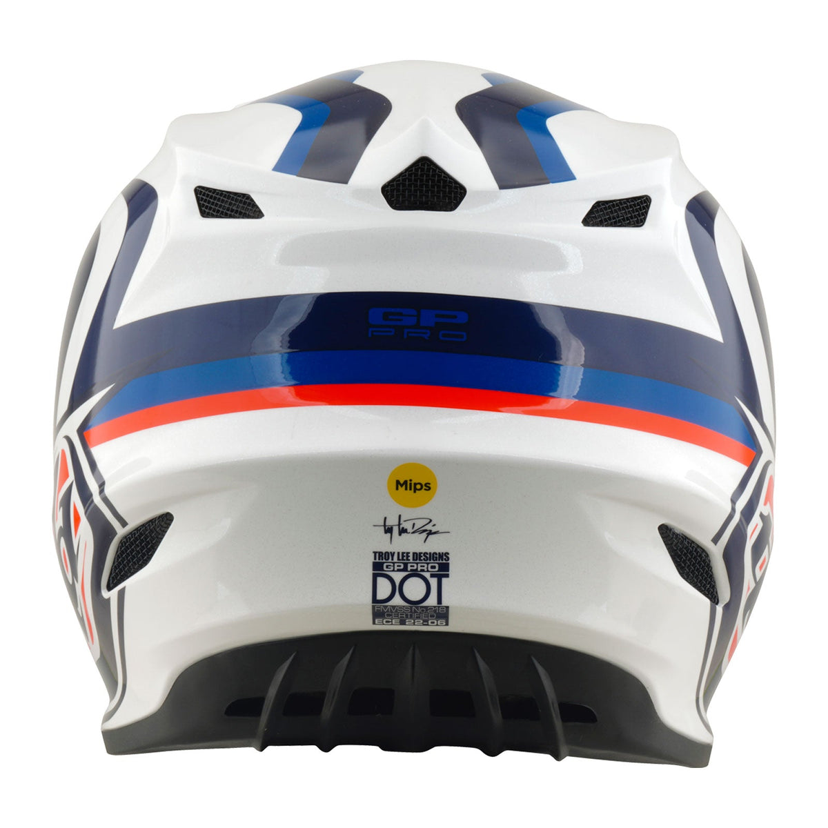 Casque GP Pro avec diapositives MIPS Blanc/Bleu