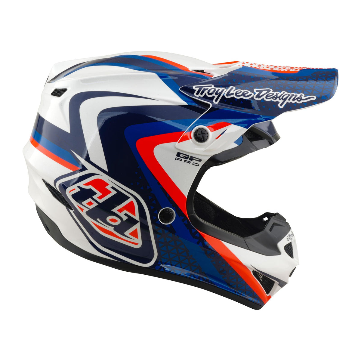 Casque GP Pro avec diapositives MIPS Blanc/Bleu