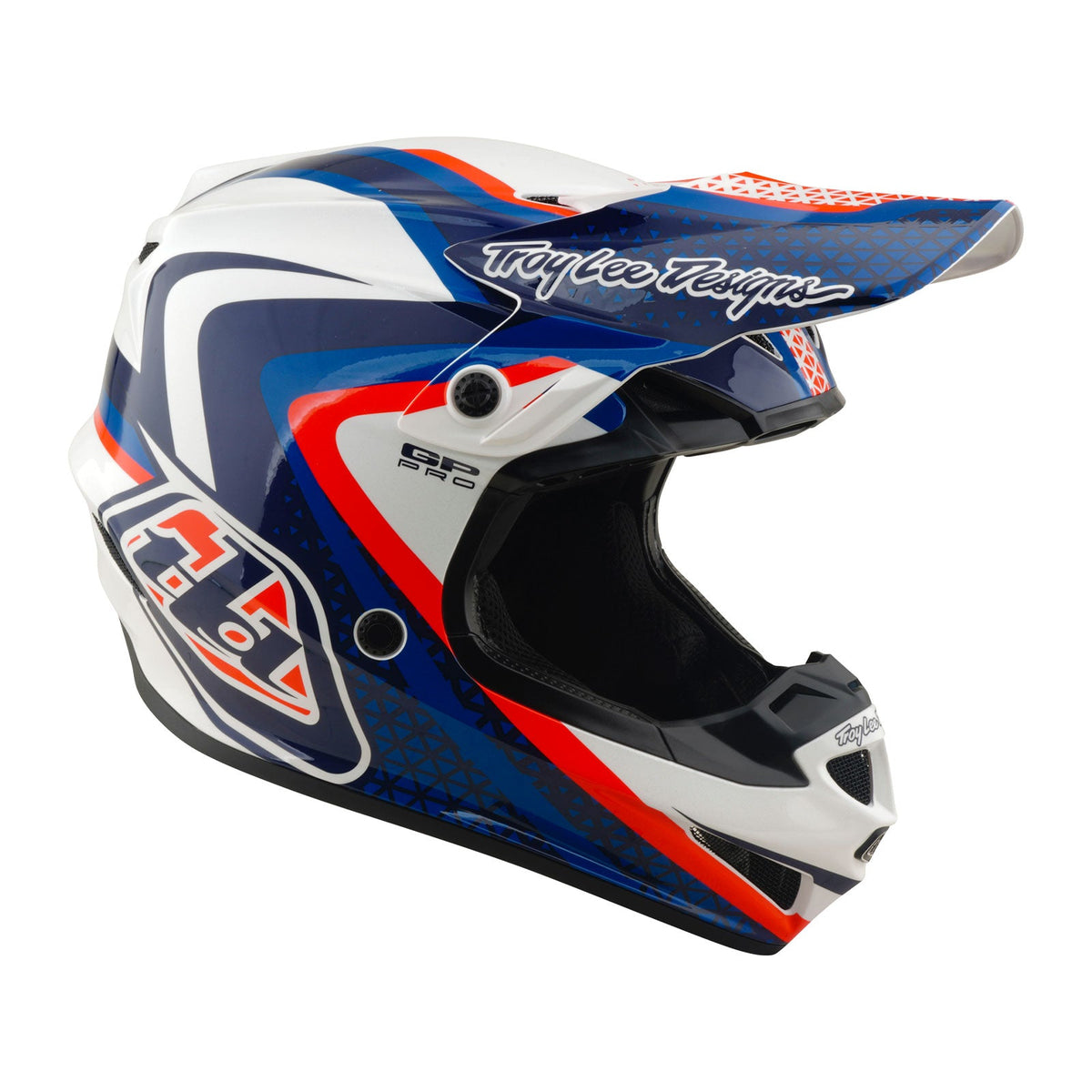 Casque GP Pro avec diapositives MIPS Blanc/Bleu