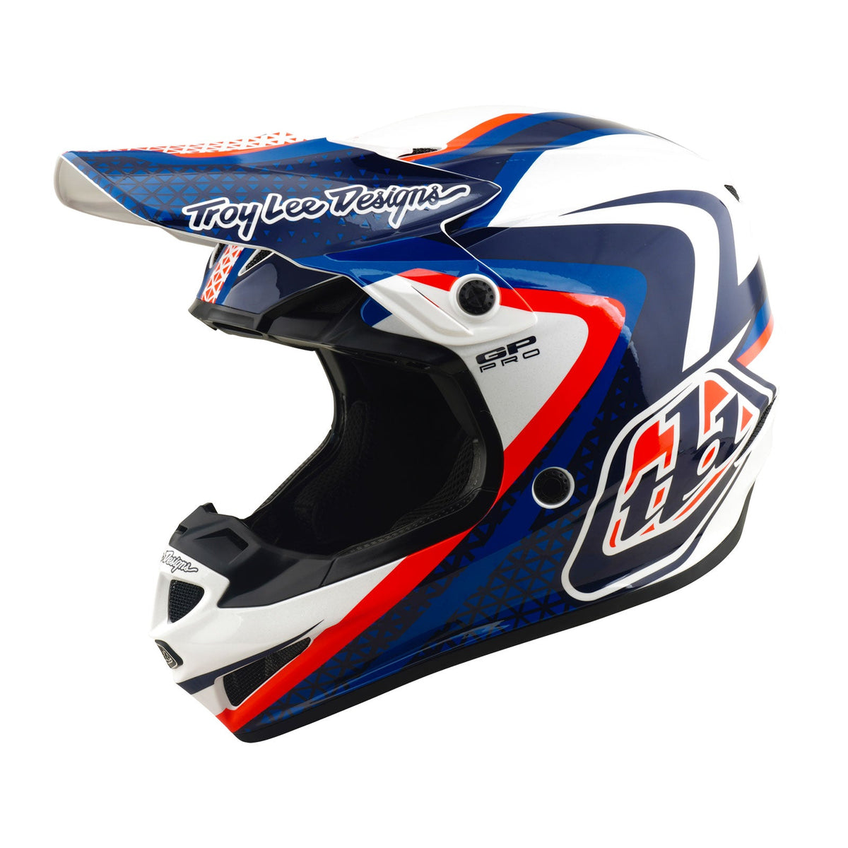 Casque GP Pro avec diapositives MIPS Blanc/Bleu
