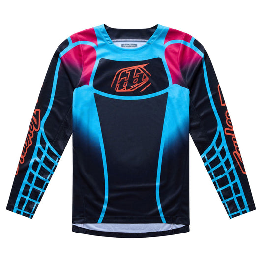 Youth GP Pro LS Jersey Framework Black / Cyan