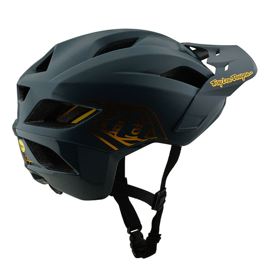 TLD Flowline Helmet W/MIPS Point Grey / Gold
