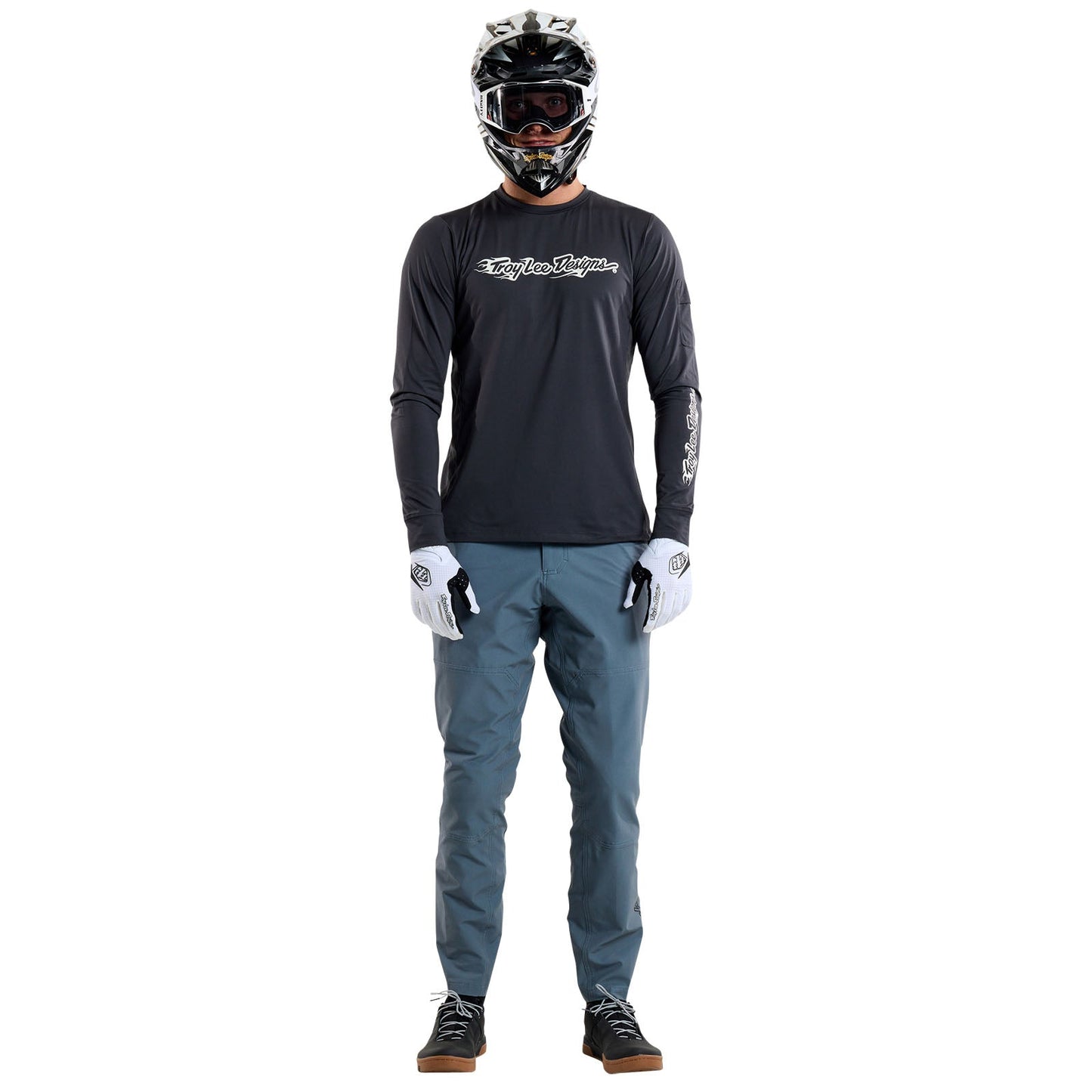 TLD Ruckus Long Sleeve Ride Tee Burn Out Carbon