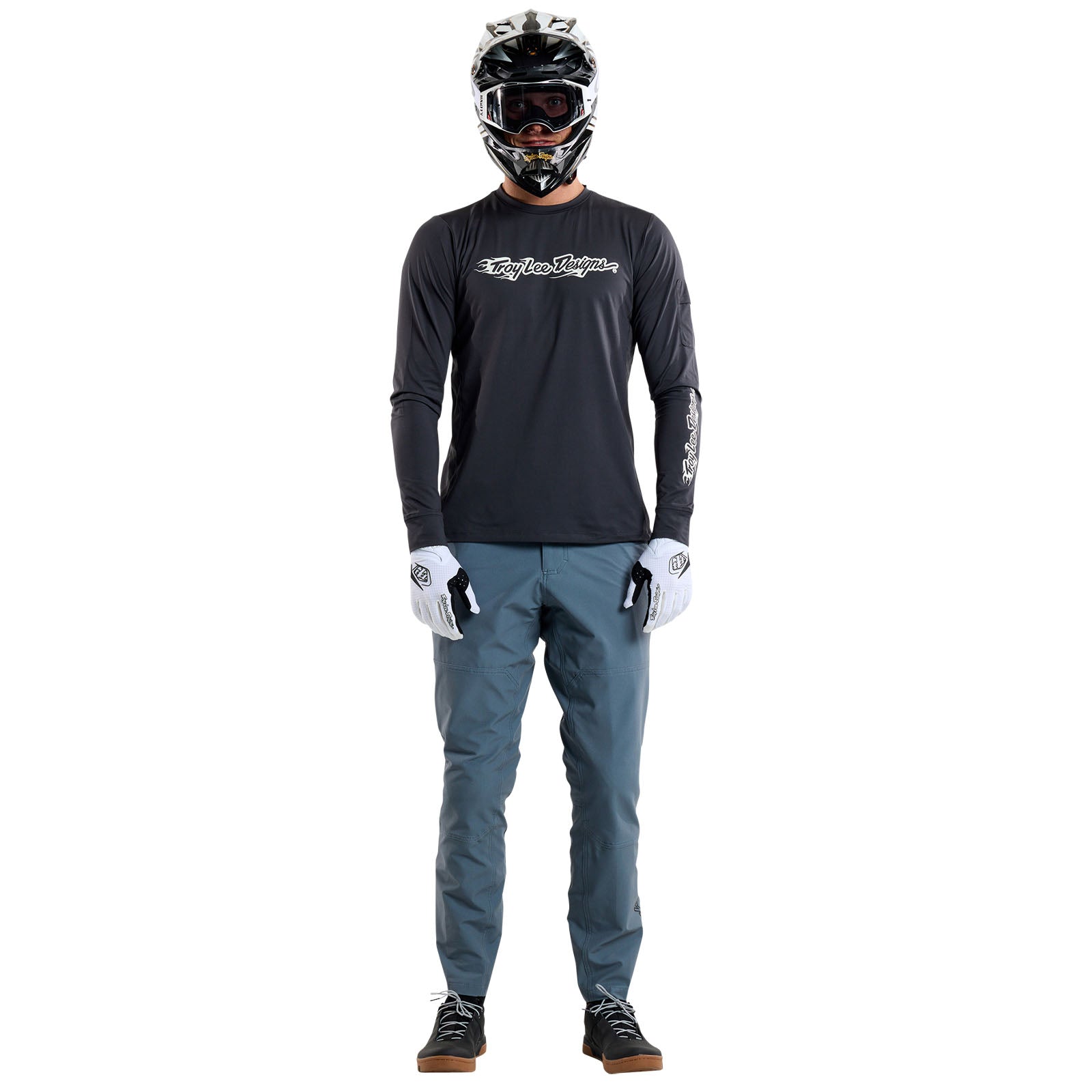 TLD Ruckus Long Sleeve Ride Tee Burn Out Carbon